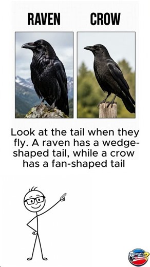 Raven vs Crow: Can You Spot the Difference? 🐦🤯 #shorts