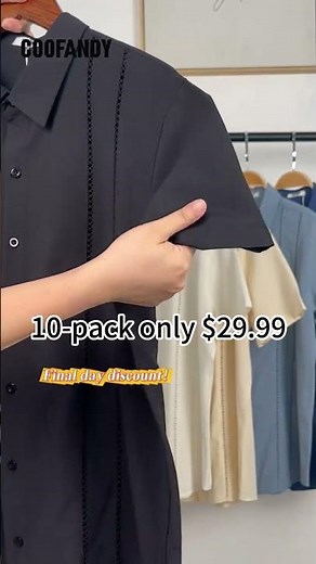 10-Pack Men’s Guayabera Shirts for Beach, Travel, and Daily Wear
