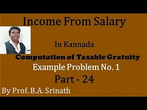 Computation of Gratuity in Kannada PART 23 - Example Problem No. 1 (By Srinath Sir)