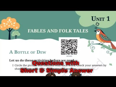 a bottle of dew class 6 english question answer | poorvi class 6 chapter 1 question answer