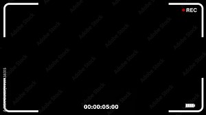 cell phone video camera view on black background