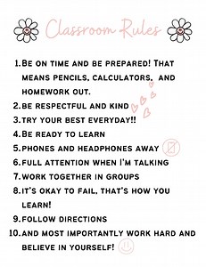 High School Classroom Rules Sign - Etsy Canada