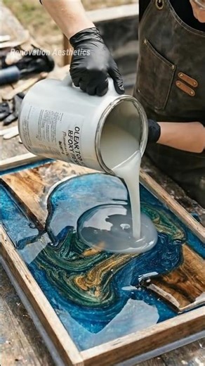 Satisfying Resin Art Table Build (Wait for the Reveal!)🤯 #epoxyresin #epoxy #resinart #diy #viral