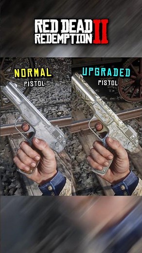 RDR2 M1899 Pistol | Normal VS Upgraded #rdr2 #shorts #gaming #graphics #reddeadredemption2