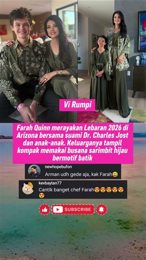 Chef Farah Quinn Rayakan Lebaran di Arizona Kompak Pakai Busana Hijau