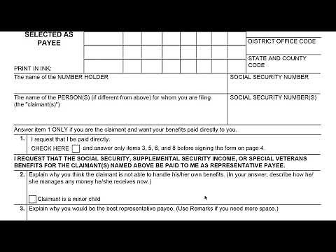 Form SSA-11-BK walkthrough (Request To Be Selected As Payee)