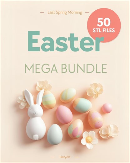 Easter 3D Print Bundle – 50 STL Files | Bunny, Eggs, Flowers | Flexi Rabbit | Easter Decor | 3D Printing Files - Etsy