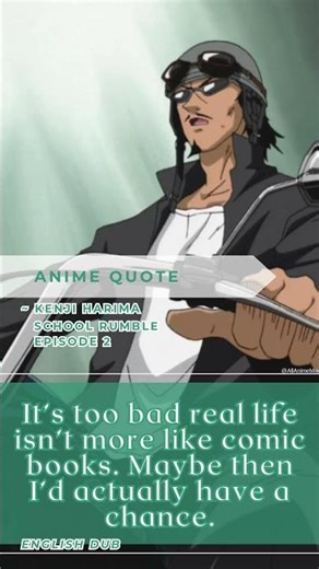 Kenji Harima’s Relatable Quote | School Rumble Episode 15 #animequotes #SchoolRumble #KenjiHarima