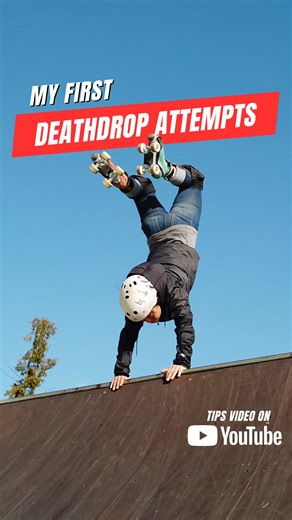 ShortStop on Instagram: "Going through some old footage and it turns out my early deathdrop attempts were really just creative ways to fall. I do have a YouTube video with 5 tips that helped me land them consistently, but would anyone be keen on a full tutorial? Let me know in the comments, or share any issues you’re having with them. Quick tip: even though a bigger ramp looks scarier, it’s actually easier to land deathdrops because you have more time to react. #shortysskateseries #deathdrop #fa