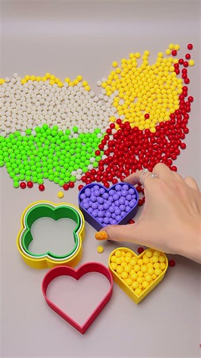 Zen Art 💗 Oddly Satisfying Colorful Heart & 🌸 Beads Falling | Your Brain will Like this #marblerunbb