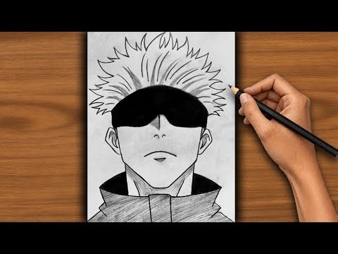 Gojo saruto easy drawing | How to draw gojo step by step | for beginners 