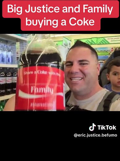 Big Justice and Family Buying a Coke