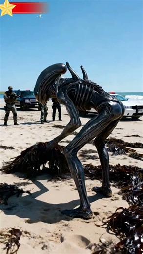 Aliens suddenly appeared on the beach #alien