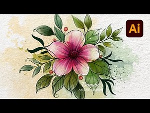 Adobe Illustrator Vector Watercolor Drawing - How I Doodle Flowers with Vector Brushes