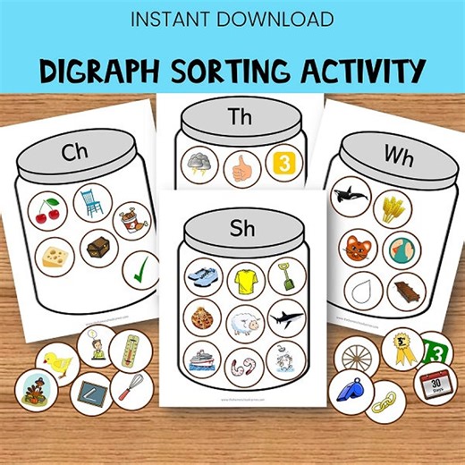 Digraph Sorting Activity: Initial Consonant Sounds, Homeschool Printable (PDF) - Etsy