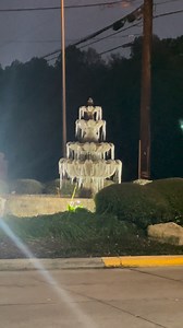 On my way home, I found this fountain in Spring, TX already starting to freeze. This is how cold it really is out here. Please be careful on the roads and take this weather seriously. Stay safe, everyone. #winterweather2026 #texas #spring #besafe #frozenfountain | Gabby Cardenas