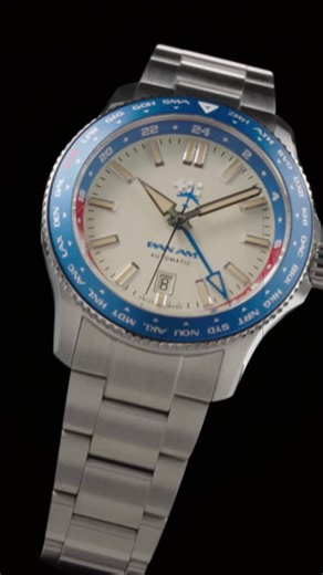 Christopher Ward on Instagram: "Catch it if you can. ⁠ ⁠ The C60 Clipper GMT. An official collaboration between Christopher Ward and Pan-Am®.⁠ Limited to 707 pieces and powered by the Sellita SW330-2 GMT, it’s packed with iconic Pan Am® cues: a destination-code bezel in Pan-Am® blue (with Key West’s EYW in red), a ‘Pepsi’ inner bezel for classic GMT tracking, an eggshell dial signed with the Pan-Am® logotype, a Boeing 707 seconds-hand counterbalance, and even the ‘Blue Meatball’ engraved on the