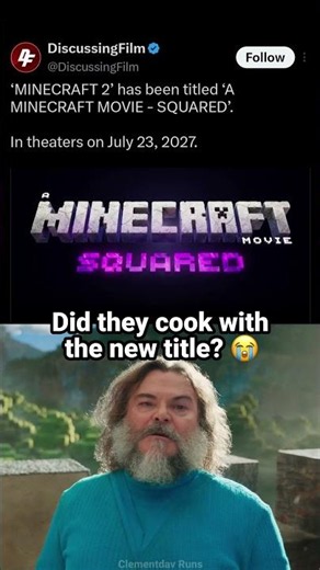 New Minecraft movie title 😭🙏
