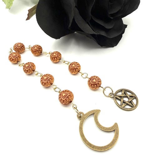 Witch’s Ladder With Engraved Heart Wood Beads | Pagan Prayer Beads | Love & Intention Tool | Meditation Beads | Spiritual Gift - Etsy