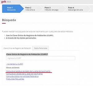 Consultar o sacar acta de nacimiento con CURP ✅