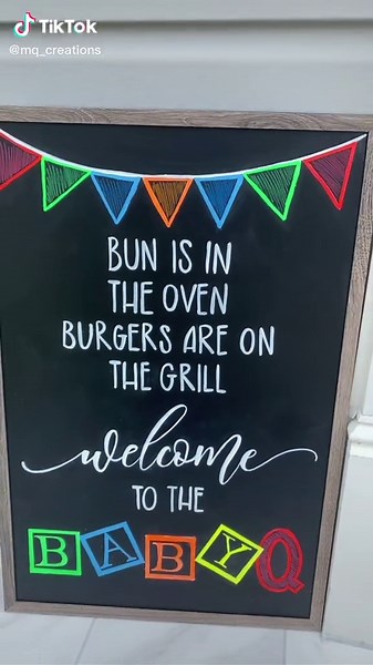 Barbecue Themed Baby Shower Chalkboard Sign