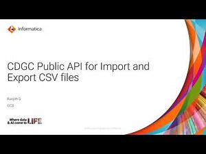CDGC Public API for Import and Export CSV files