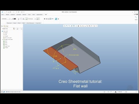 Creo Sheetmetal tutorial: How to create Flat Wall feature