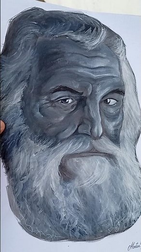 Técnica de claroscuro con acrilicos! Retrato de José Larralde ! 🎨🖌️✏️ #art #follow #arte #dibujo