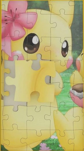 Happy Pikachu with a Bow 🎀⚡🧩