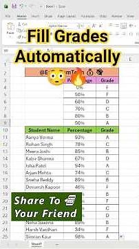 Excel Trick: Automatically Calculate Grades with One Formula!📊✨#DataEntry #ExcelTutorial #Automation