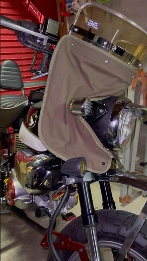 モンキーにリーゼント風防を付けてみた（Monkey125 キバミ短風防 旭風防 新幹線風防 族車仕様）