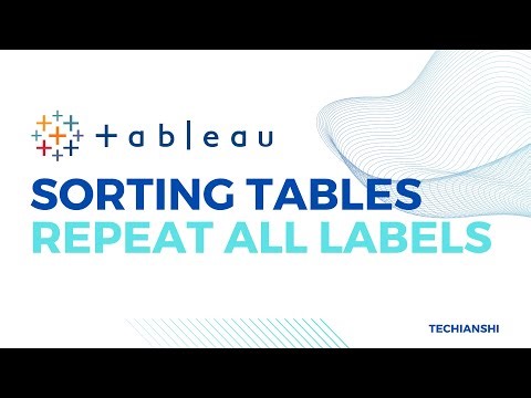 Properly Sort a Table in Tableau | Repeat all Labels in Tableau