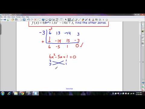 Finding Zeros Given One Real Zero.wmv