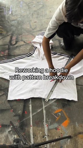 OPEN ORDER CUSTOM REWORK on Instagram: "Reworking a hoodie with pattern breakdown. #y2k #reworked #upcycling #fashion #2000s"