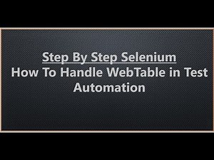 How to handle dynamic WebTable In Selenium