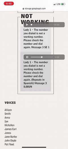 Non-Working Number (Cingular Wireless) Message 3IL08UN