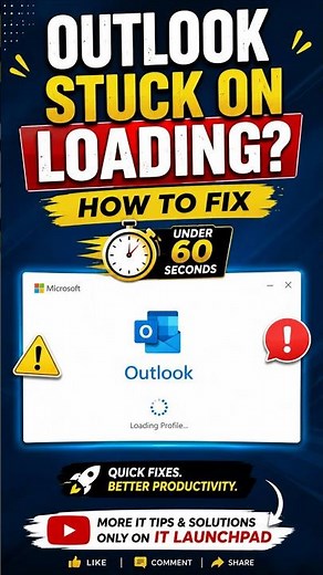 Outlook Not Opening? Fix It in 60 Seconds! #shorts #itsupport #support #outlooktips #outlooksetup