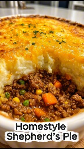 Homestyle Shepherd’s Pie This hearty casserole is made with savory ground meat and vegetables in a rich gravy, topped with creamy mashed potatoes and baked to golden perfection. It’s one of those meals that feels like a warm hug, especially on cold winter nights or during the busy holiday season! Ingredients: For the filling: 1 lb ground beef or lamb 1 small onion, diced 2 cloves garlic, minced 2 cups frozen mixed vegetables (peas, carrots, corn) 2 tbsp tomato paste 1 tbsp Worcestershire sauce 1