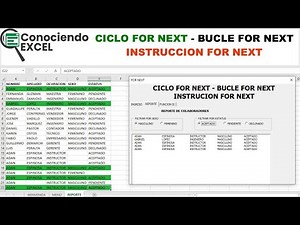 CICLO FOR NEXT VBA - BUCLE FOR NEXT VBA - INSTRUCCION FOR NEXT VB BIEN EXPLICADO | CONOCIENDO EXCEL