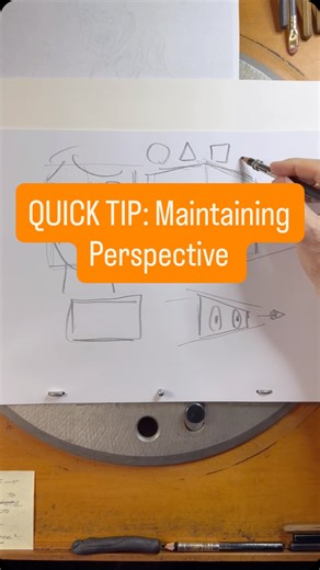 QUICK TIP ✏️ Watch @johnpomeroyart demonstrate an example of how to maintain perspective and vanishing point! | Pomeroy Art Academy