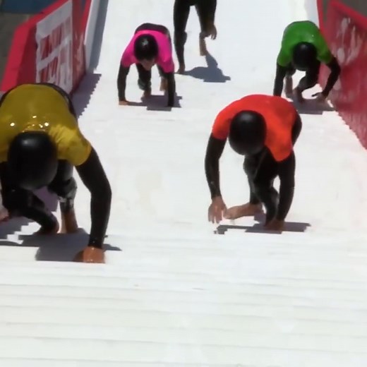 This slippery stairs race has more twists than most movies 😂 | ESPN UK