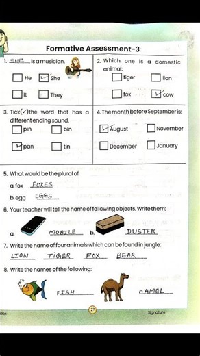 class 4-5 english workbook formative assessments 3 #routeoflearningshortsfeed