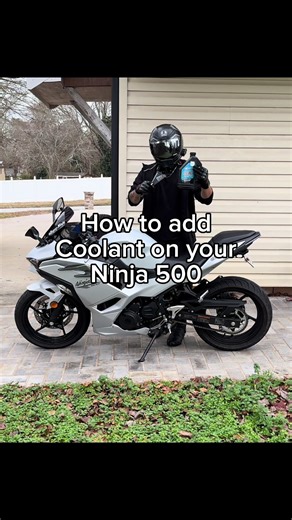 How to add coolant on a Ninja 500 #biketok #howto #coolant #ninja500 #bikelife