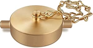 Brass Fire Hose Connection Cap, 1-1/2" NST(NH) Fire Hydrant Adapter Cap with Chain and Pin Lug, Water Hydrant Equipment Connector Cover