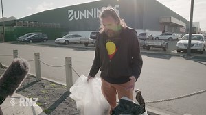 5.5K views · 63 reactions | "I go out for a lunch break and there's a massive bag flying past..." Lyall Bay man Steve Cronin is fed up trying to get nearby Bunnings to keep its plastic in check, but the hardware chain has said it has been making efforts to stop its waste blowing away. | Morning Report | Facebook