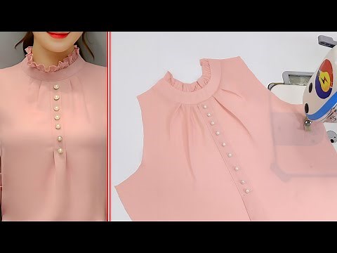 🌺 Beautiful Women's Collar Design Cut and Sew ✅️ Sewing Tutorial and Techniques