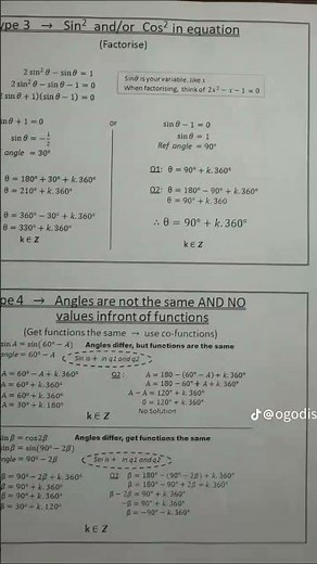 grade 10 pure maths notes term 2 trigonometry and analytical geometry