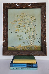 Birch in the Wind Crewel Embroidery, Wooden Frame, Paragon, Vintage, Wall Decor, Collectible - Etsy