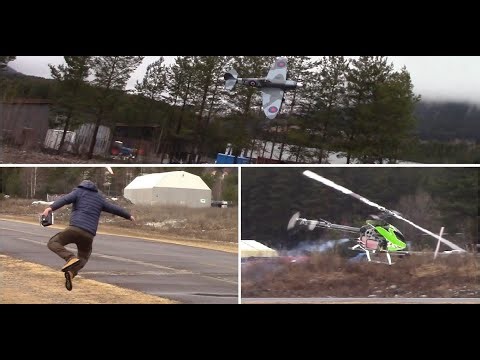 Align Trex 450 Dangerous Crash - E-Flite Viper 70mm EDF - Trex 600NP - E-Flite Commander mPd 1.4m