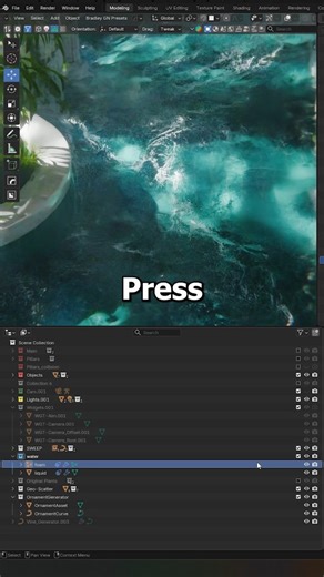 Simon Zhang on Instagram: "How i made this flowing water animation in blender and liquigen"